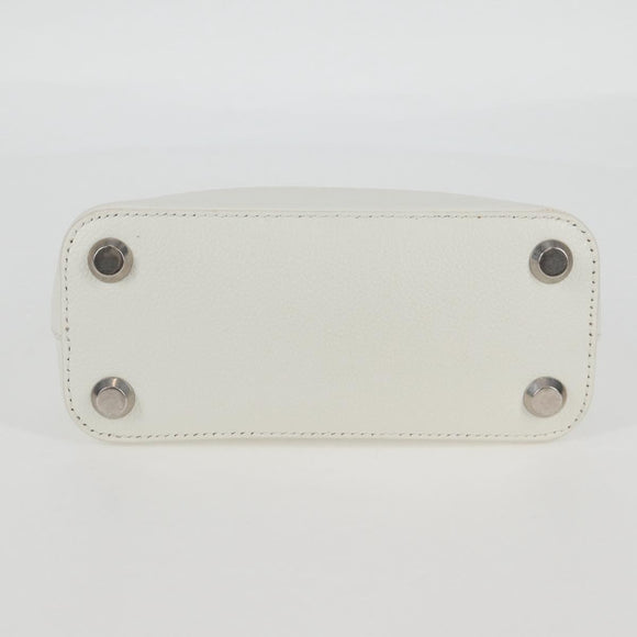 BALENCIAGA Ville Top Handle Hand Bag Leather 2way White 550646 Auth 126183M