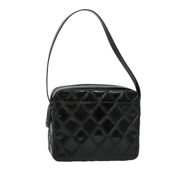 CHANEL Bicolore Shoulder Bag Enamel Black CC Auth 126184