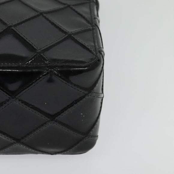 CHANEL Bicolore Shoulder Bag Enamel Black CC Auth 126184