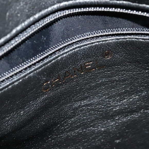 CHANEL Bicolore Shoulder Bag Enamel Black CC Auth 126184