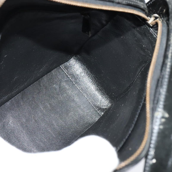 CHANEL Bicolore Shoulder Bag Enamel Black CC Auth 126184