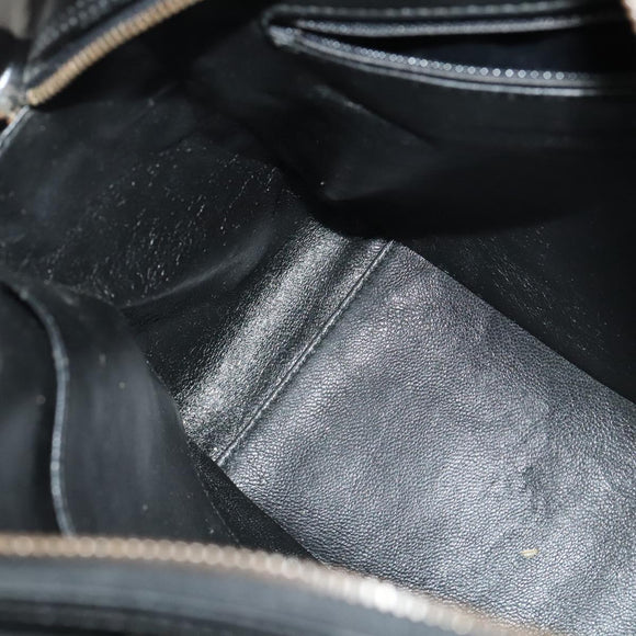 CHANEL Bicolore Shoulder Bag Enamel Black CC Auth 126184