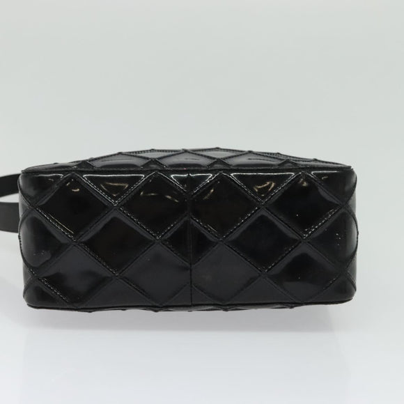 CHANEL Bicolore Shoulder Bag Enamel Black CC Auth 126184