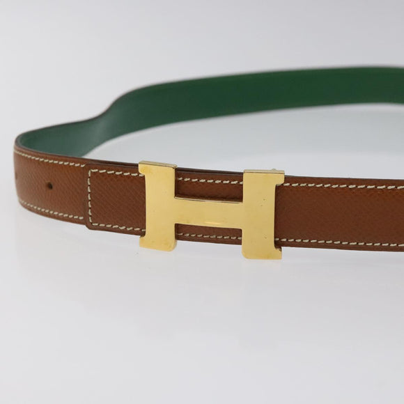 HERMES Constance Belt Leather 37.4"" Brown Auth 126205