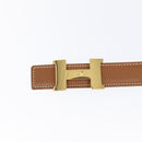 HERMES Constance Belt Leather 37.4"" Brown Auth 126205-7
