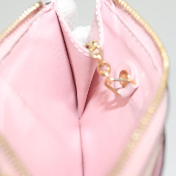 LOUIS VUITTON Vernis Porte Cartes Simple Rose Valerine M63855 LV Auth 126207