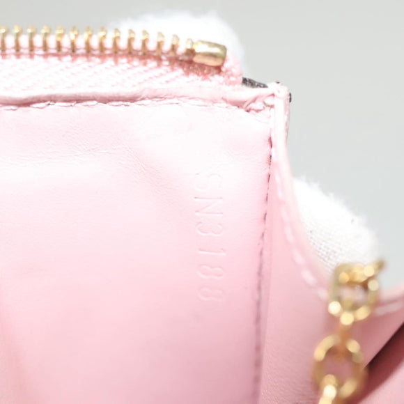 LOUIS VUITTON Vernis Porte Cartes Simple Rose Valerine M63855 LV Auth 126207