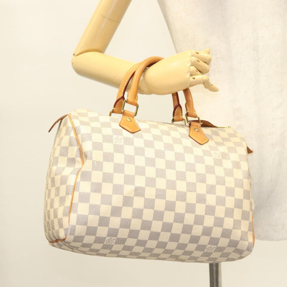 LOUIS VUITTON Damier Azur Speedy 30 Hand Bag N41533 LV Auth 126212
