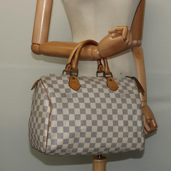 LOUIS VUITTON Damier Azur Speedy 30 Hand Bag N41533 LV Auth 126214