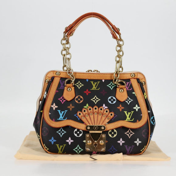 LOUIS VUITTON Monogram Multicolor Gracie MM Hand Bag Black M92591 Auth 126225SV