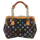 LOUIS VUITTON Monogram Multicolor Gracie MM Hand Bag Black M92591 Auth 126225SV-2
