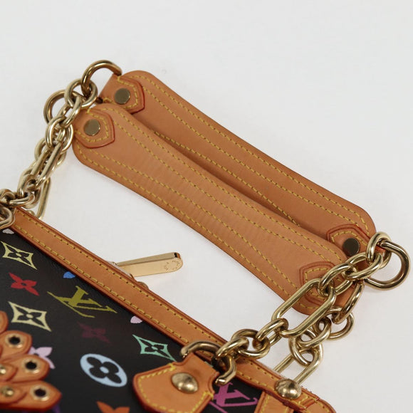 LOUIS VUITTON Monogram Multicolor Gracie MM Hand Bag Black M92591 Auth 126225SV