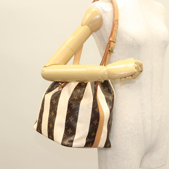 LOUIS VUITTON Monogram Rayure Petit Noe Shoulder Bag M40564 LV Auth 126228V