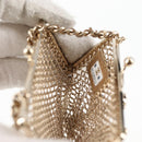 CHANEL Camellia COCO Mark Chain Pouch metal Gold AP2890 CC Auth 126238SM-18
