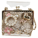 CHANEL Camellia COCO Mark Chain Pouch metal Gold AP2890 CC Auth 126238SM-2