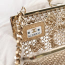 CHANEL Camellia COCO Mark Chain Pouch metal Gold AP2890 CC Auth 126238SM-20