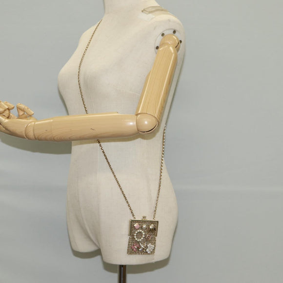 CHANEL Camellia COCO Mark Chain Pouch metal Gold AP2890 CC Auth 126238SM