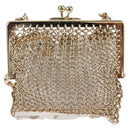 CHANEL Camellia COCO Mark Chain Pouch metal Gold AP2890 CC Auth 126238SM-3