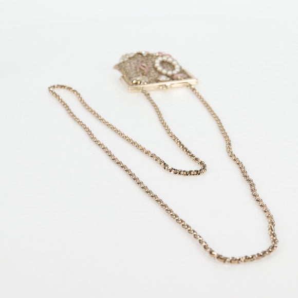 CHANEL Camellia COCO Mark Chain Pouch metal Gold AP2890 CC Auth 126238SM