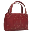 CHANEL Wild Stitch Hand Bag Caviar Skin Bordeaux Gold CC Auth 126239V-1