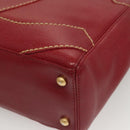 CHANEL Wild Stitch Hand Bag Caviar Skin Bordeaux Gold CC Auth 126239V-16