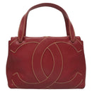 CHANEL Wild Stitch Hand Bag Caviar Skin Bordeaux Gold CC Auth 126239V-2