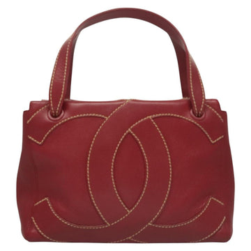 CHANEL Wild Stitch Hand Bag Caviar Skin Bordeaux Gold CC Auth 126239V - 0