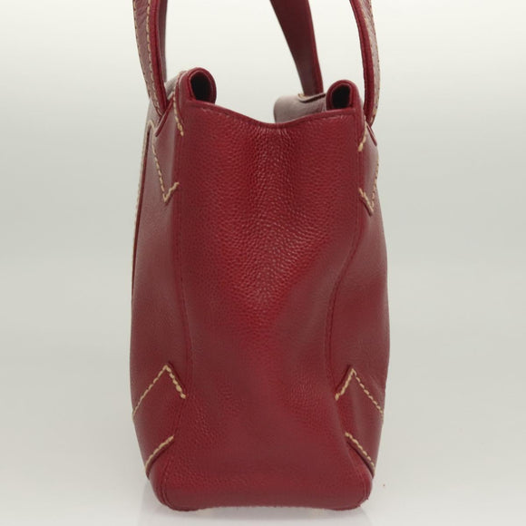 CHANEL Wild Stitch Hand Bag Caviar Skin Bordeaux Gold CC Auth 126239V