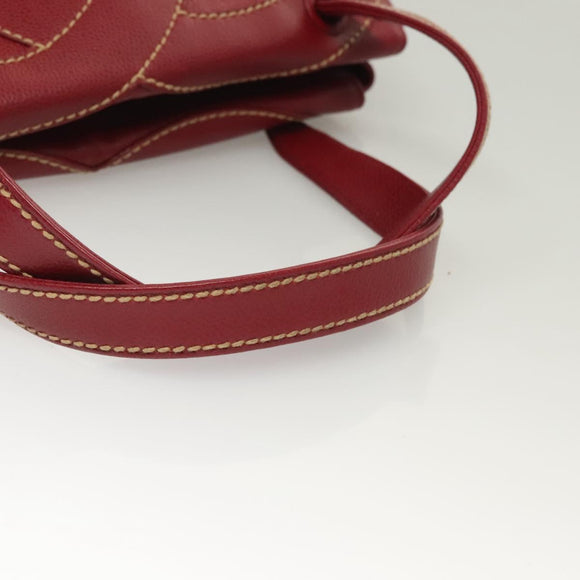 CHANEL Wild Stitch Hand Bag Caviar Skin Bordeaux Gold CC Auth 126239V