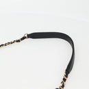 CHANEL Chain Pearl Shoulder Bag Tweed Navy Gold black CC Auth 126241SM-15