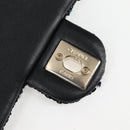 CHANEL Chain Pearl Shoulder Bag Tweed Navy Gold black CC Auth 126241SM-23