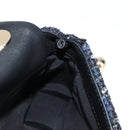 CHANEL Chain Pearl Shoulder Bag Tweed Navy Gold black CC Auth 126241SM-25