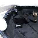 CHANEL Chain Pearl Shoulder Bag Tweed Navy Gold black CC Auth 126241SM-26