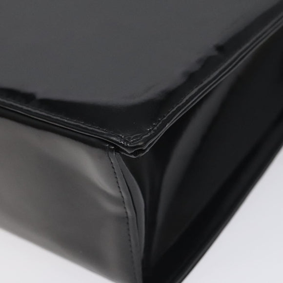 CHANEL COCO Mark Chain Hand Bag Patent leather Black Silver CC Auth 126242