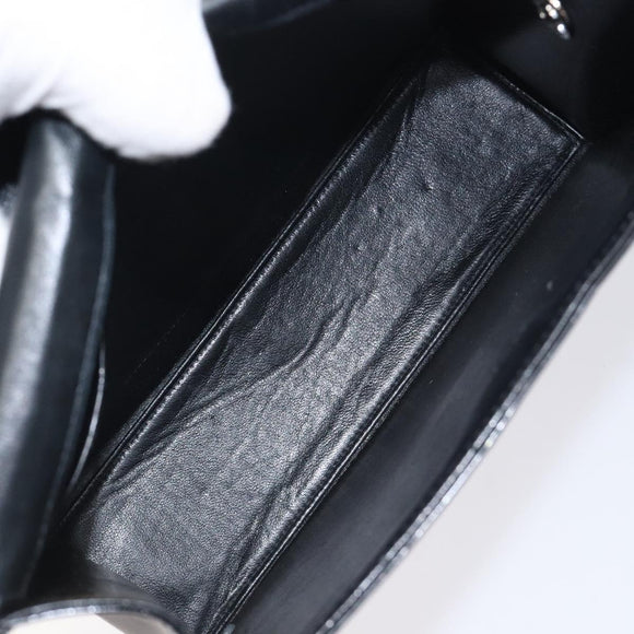 CHANEL COCO Mark Chain Hand Bag Patent leather Black Silver CC Auth 126242