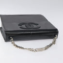 CHANEL COCO Mark Chain Hand Bag Patent leather Black Silver CC Auth 126242-6