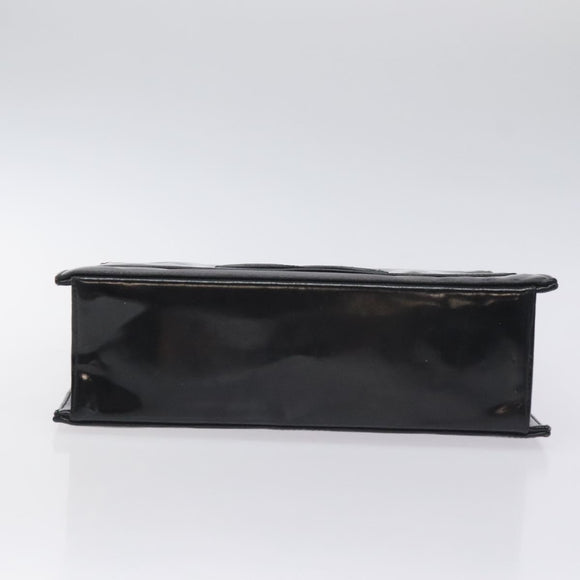 CHANEL COCO Mark Chain Hand Bag Patent leather Black Silver CC Auth 126242