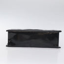 CHANEL COCO Mark Chain Hand Bag Patent leather Black Silver CC Auth 126242-9