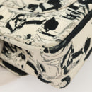 CHANEL Matelasse 25 Double Flap Chain Bag Canvas White Silver CC Auth 126243SV-16