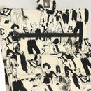 CHANEL Matelasse 25 Double Flap Chain Bag Canvas White Silver CC Auth 126243SV-19