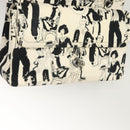 CHANEL Matelasse 25 Double Flap Chain Bag Canvas White Silver CC Auth 126243SV-20