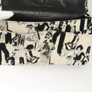 CHANEL Matelasse 25 Double Flap Chain Bag Canvas White Silver CC Auth 126243SV-21