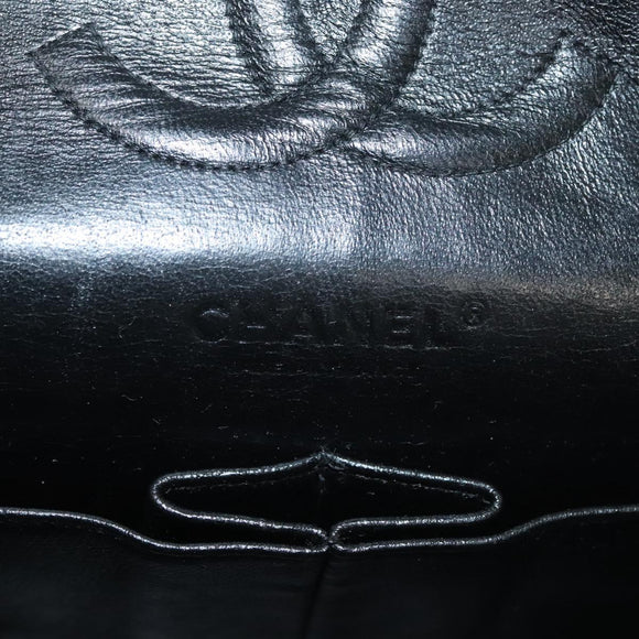 CHANEL Matelasse 25 Double Flap Chain Bag Canvas White Silver CC Auth 126243SV