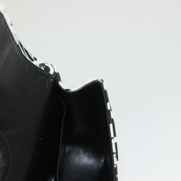 CHANEL Matelasse 25 Double Flap Chain Bag Canvas White Silver CC Auth 126243SV