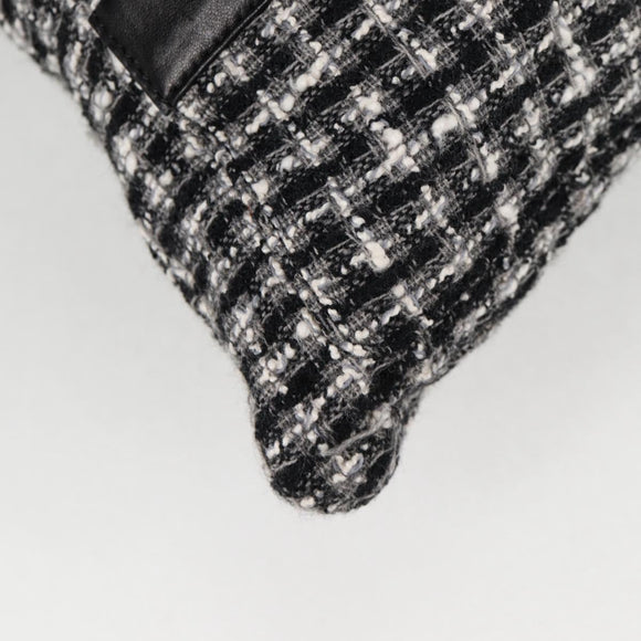 CHANEL Girl Chanel Jacket Shoulder Bag tweed Black White CC Auth 126244V