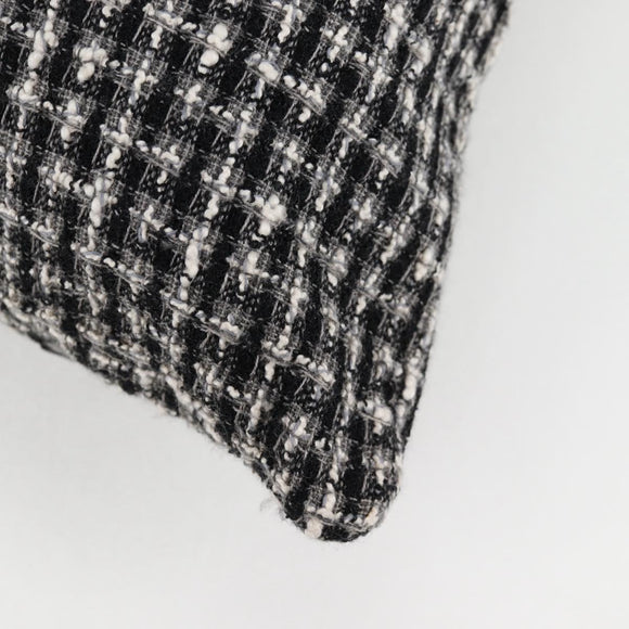 CHANEL Girl Chanel Jacket Shoulder Bag tweed Black White CC Auth 126244V