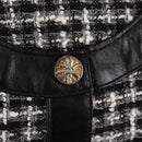 CHANEL Girl Chanel Jacket Shoulder Bag tweed Black White CC Auth 126244SAV-20