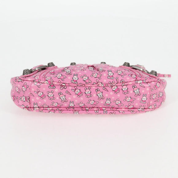 BALENCIAGA luka Goal Hand Bag Leather 2way Pink Silver 695814 Auth 126245M