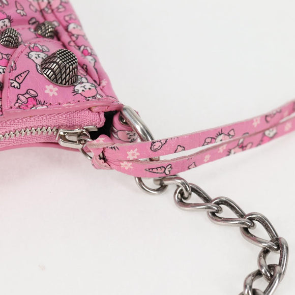 BALENCIAGA luka Goal Hand Bag Leather 2way Pink Silver 695814 Auth 126245M