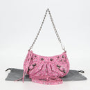 BALENCIAGA luka Goal Hand Bag Leather 2way Pink Silver 695814 Auth 126245M-12